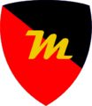 Emblem of the 1st Armoured Division "Mussolini". The emblem is closely similar to the emblem of armoured formations of the Army, but it uses the black colour instead of the blue.