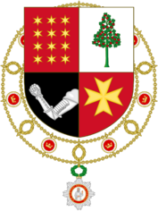 Arms of Miquel Escrivá as Grand Companion of the Order of Pious Lot.png