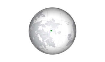 Bikinia on the globe centred on East Thrismari