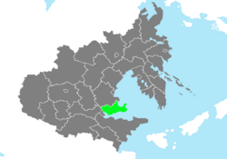 Location of Imhae Province in Zhenia marked in green.