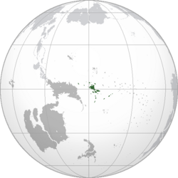 Location of Philimania (dark green) – in Flonesia (grey)