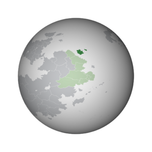 Kitaubani (dark green) on the subcontinent of X