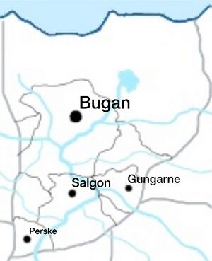 Map of Bugan and the surrounding big cities.