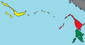 Ho'olua (yellow), 'Akau (red), Hema (green)