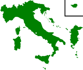 Map of Italy and Albania with the Seychelles