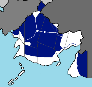 Status of Civil war in August 1996, Provisional government is in blue