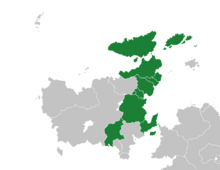 Location of the Euclean Community (dark green) in Euclea (dark grey).