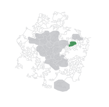 Map showing the Shiypatsa Nation (dark green), alongside the Embassy Races (grey), within the Núlne Galaxy.