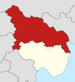 Wealdland (red) in Estmere (beige).