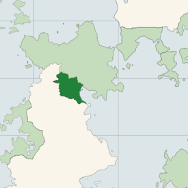 Location of the Rhinelandes (dark green) in LKE (major nations in light green)