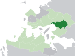 Ja'ekha (dark green) in the Kingdom of Trellin (light green)