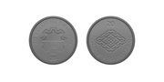20 qarit coin: 21.5 mm × 1.8 mm, 2.5 g, monel-plated steel