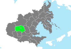 Location of Seogwang Province in Zhenia marked in green.