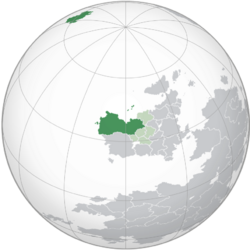 Location of  Soravia  (dark green) – in Euclea  (green & dark grey) – in Samorspi  (green)