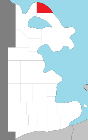Map of Hamilton highlighting Pine County