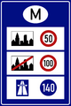 Speed limits in urban and rural areas (advisory for Autobahnen)