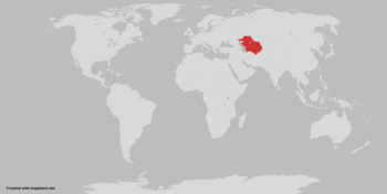 A map depicting the location of Azmeny (Red)