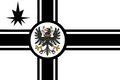 Yeagerist flag inspired by Prussian flag with Eldian symbol in top left