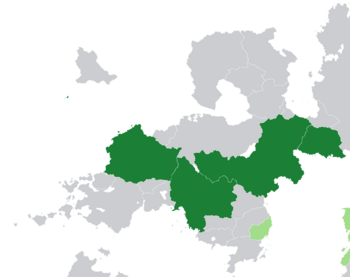 The primary members of the SI in 1941 (dark green) and co-belligerents and client states (light green) Socialist International: *  Second Apelian Republic *  People's Republic of Luepola *  Socialist Republic of Granzery *  Socialist Republic of Vorochia Co-belligerents *  Simora Occupied client states: * Vierz Socialist Republic * People's Republic of Vyzinia * People's Republic of Yugaria * People's Republic of Zacotia * People's Republic of Borland Apelian colonial states: * Bhasar * Apelian Southeast Tusola * Apelian Southwest Tusola Luepolan colonial states * Ashal * Njataristan * Sirad * Kulan * Makharia * Poniscia