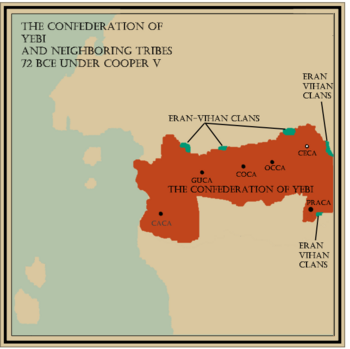 Map of the Confederation of Yebi and Neighbouring Tribes