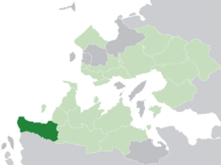 Azmir (dark green) in the Kingdom of Trellin (light green)