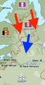 1000s — Map with event(s) for this period. Qubdi blue; ally black; enemy red.