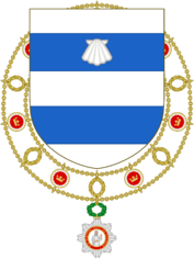 Arms of Daram val Zusz as Grand Companion of the Order of Pious Lot.png