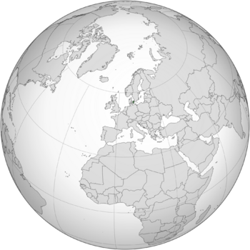 Havmark centred on the globe