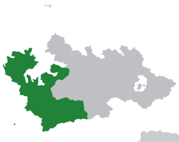 Map of Gothis with Grenseverein member-states in green