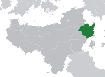 Location of Fahran (dark green)