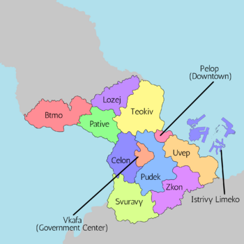 A district map of Pelostan.