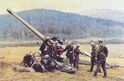 Tanavian artillery gun firing on Harnevsk, 1979