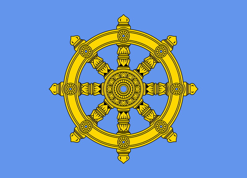 File:Dharmacakra on blue.png