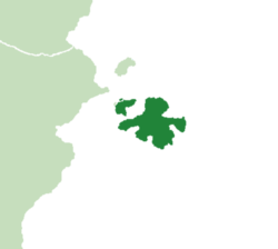 Location of Castineos and sub-island of Castratus(dark green) in the Kingdom of Aquitayne (light green)