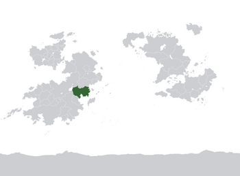 Location of Dezevau on Kylaris in dark green