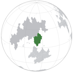 Location of  Audonia  (dark green) in Auressia  (dark grey)