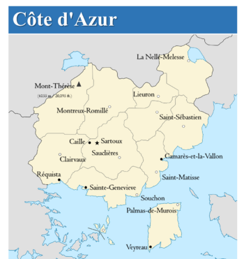 The Administrative Divisions of the Azure Coast.