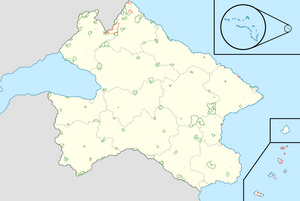 Map of heritage reservations around Morrawia (red areas are tribal reservations and green areas are community lands)