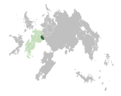 Location of  Finium  (dark green) in Cardia  (green)