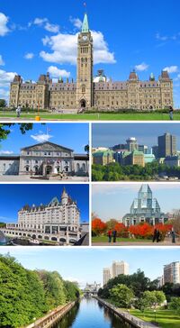 Clockwise from top, House of Delegates, Downtown region, National Gallery, Vancouver Canal, Waldorf Palace, Vice President's Residence
