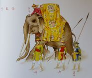 An elephant and accompanying crew from Nainan