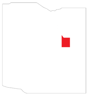 Map of Mentone highlighting Shelby County