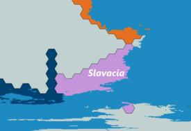 Location of Greater Slavacia (pink)