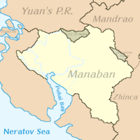 Location of the unincorporated tribal territories of the Haiha peoples sandwiched between Yuan and Manaban.