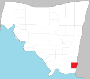 Map of West Monroe highlighting Hays County.png