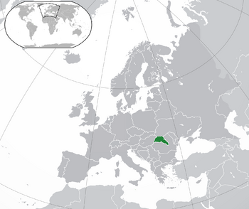 Location of Romanyland (green) in Europe.