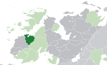Location of Cuirpthe (dark green) – in Asura (green & dark grey) – in the CDN (green)