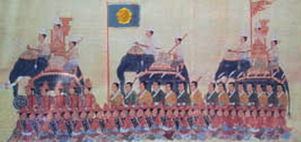 Contemporary painting of the mercenary army of Senrian adventurer Tanaka Tsunemasa