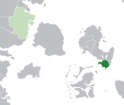 Cape Town (dark green) in the Kingdom of Aquitayne (light green)