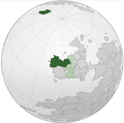 Location of  Soravia  (dark green) – in Euclea  (green & dark grey) – in Samorspi  (green)